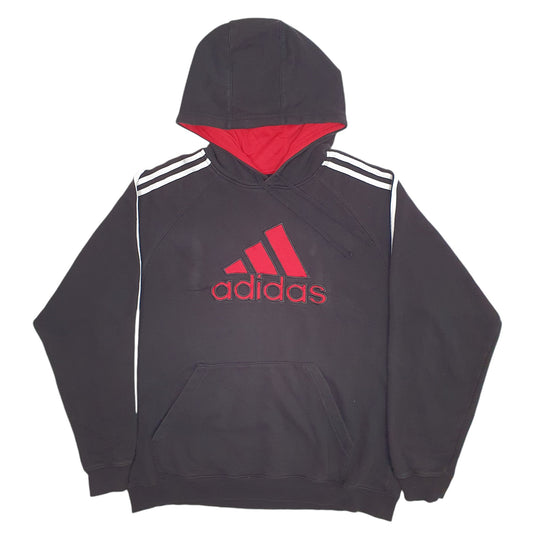 Mens Black Adidas Spellout Hoodie Jumper