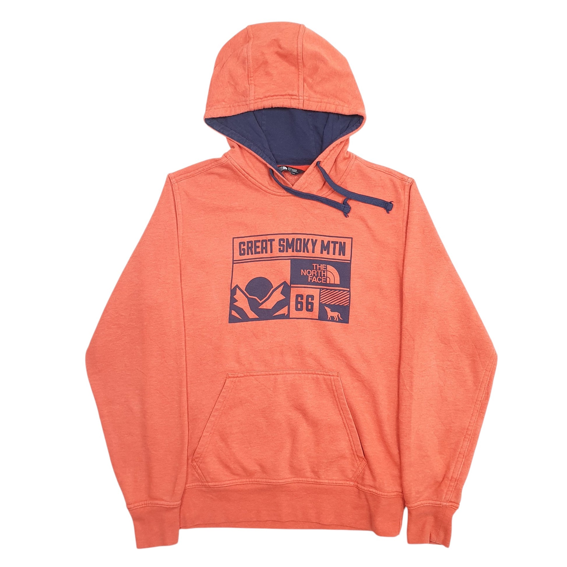 Mens Orange The North Face Spellout Hoodie Jumper