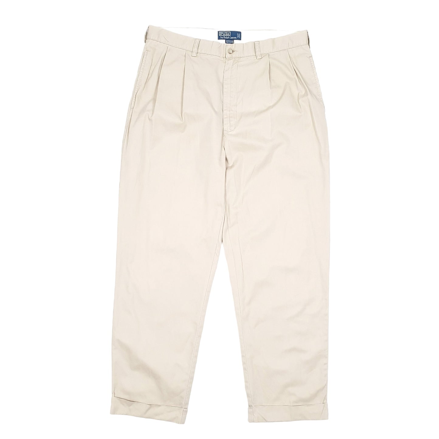 Mens Beige Polo Ralph Lauren Hammond Pant Double Pleated Chino Trousers