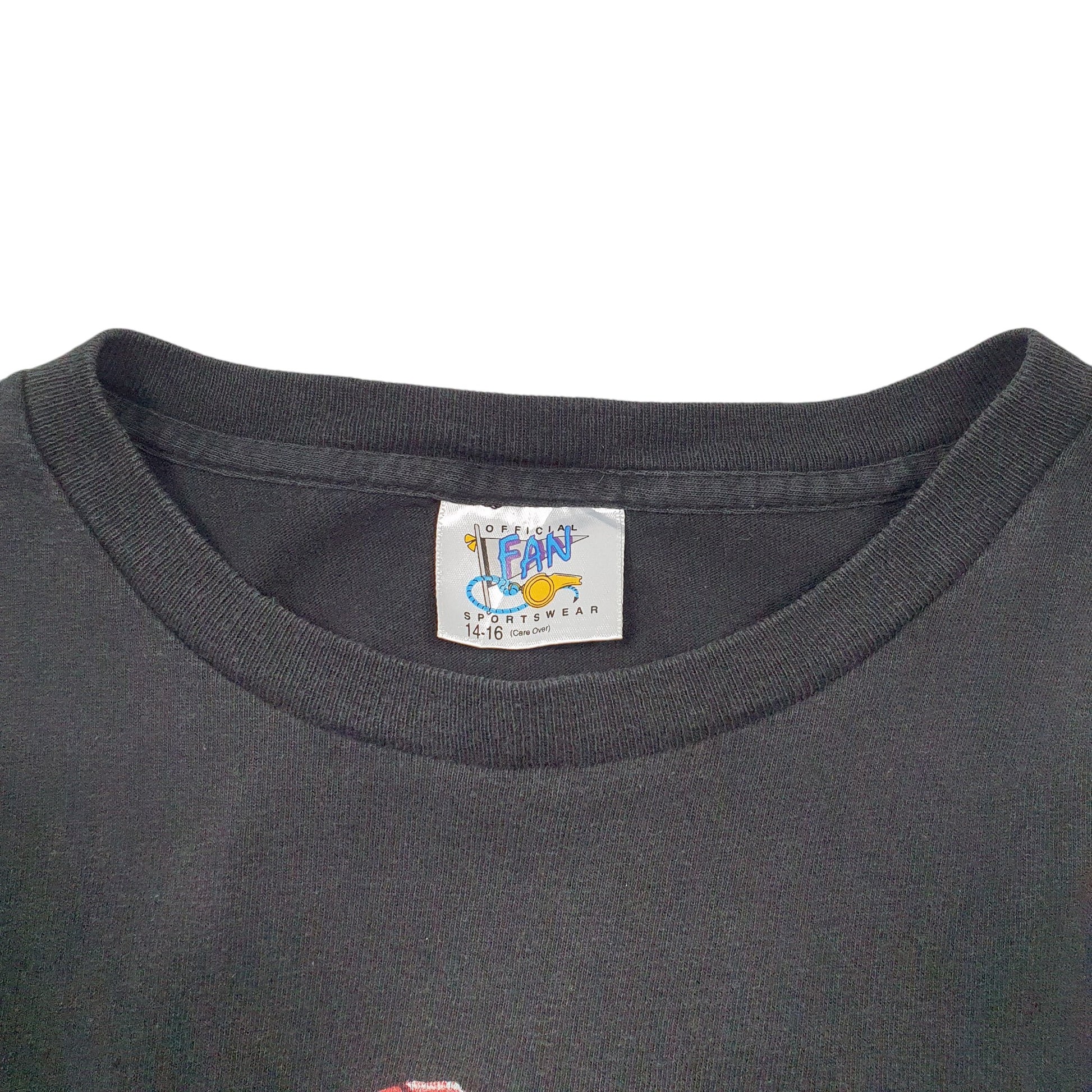 Womens Black Official Fan Sportswear Single Stitch Vintage 90s Made In USA Kansas City Chiefs NFL 1993 Short Sleeve T Shirt