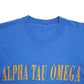 Mens Blue Unbranded Single Stitch Vintage 90s Alpha Tau Omega Short Sleeve T Shirt