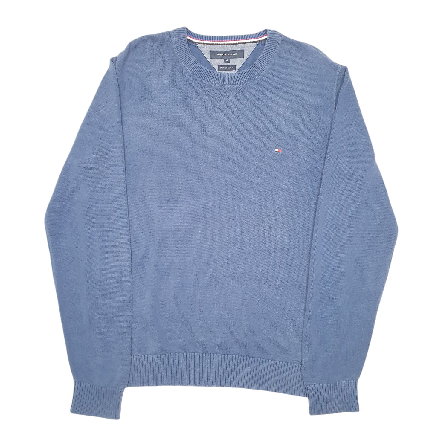 Mens Blue Tommy Hilfiger Knit Crewneck Jumper