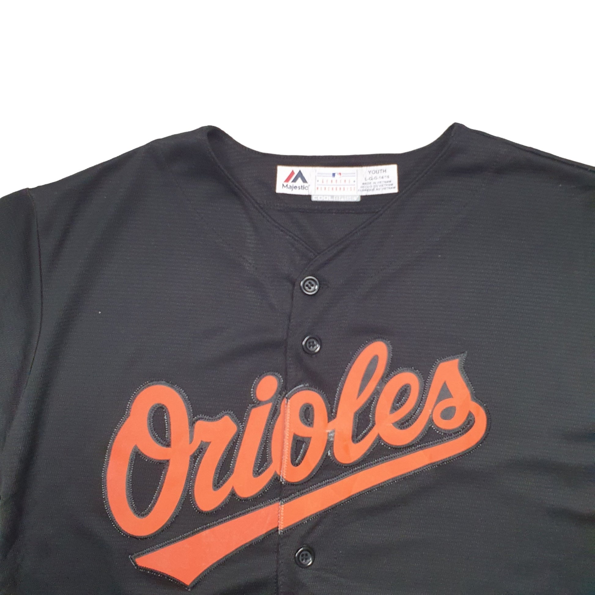 Mens Black Majestic MLB Baseball Jersey Baltimore Orioles Short Sleeve T Shirt