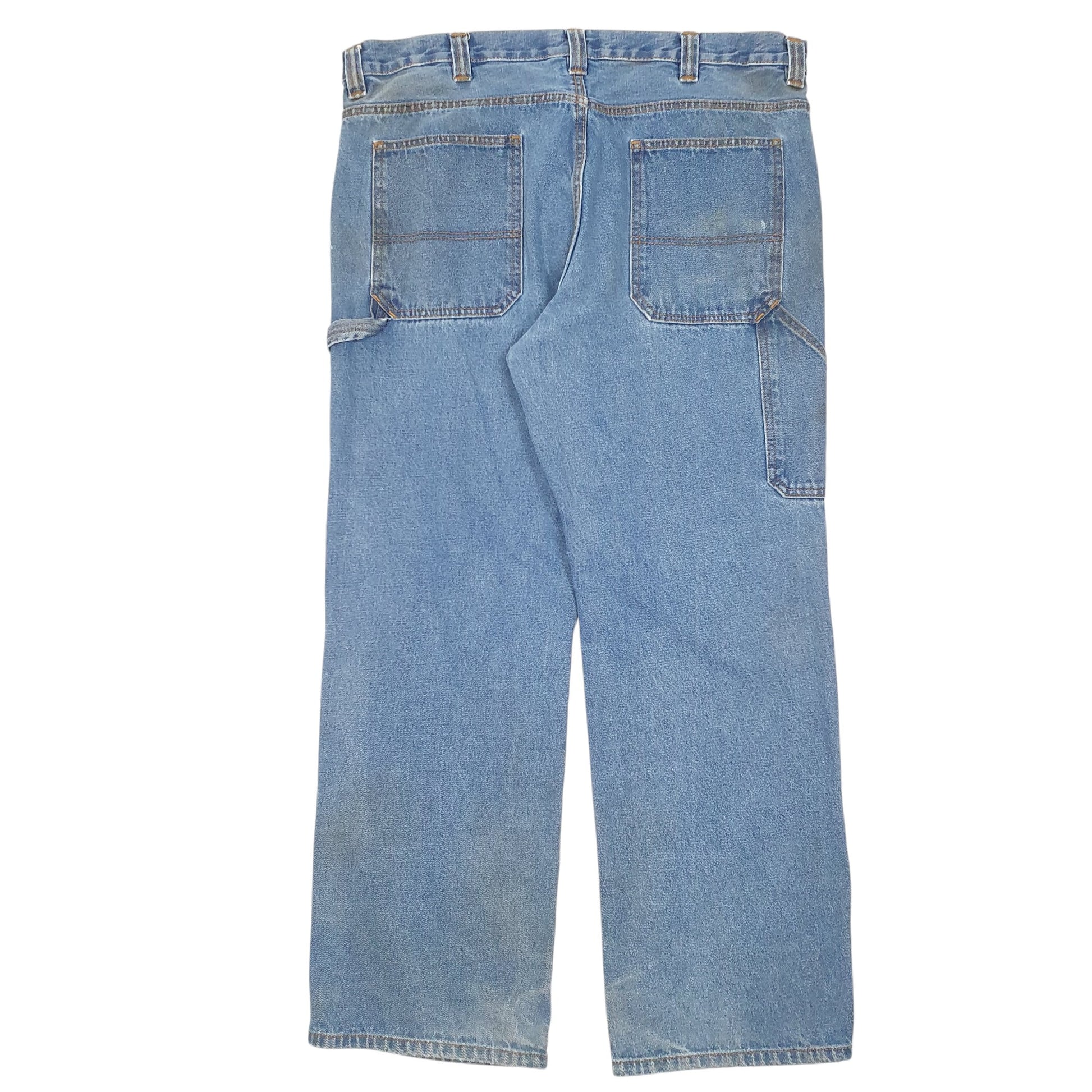 Mens Blue Blue Mountain Workwear Jeans Denim Carpenter Trousers
