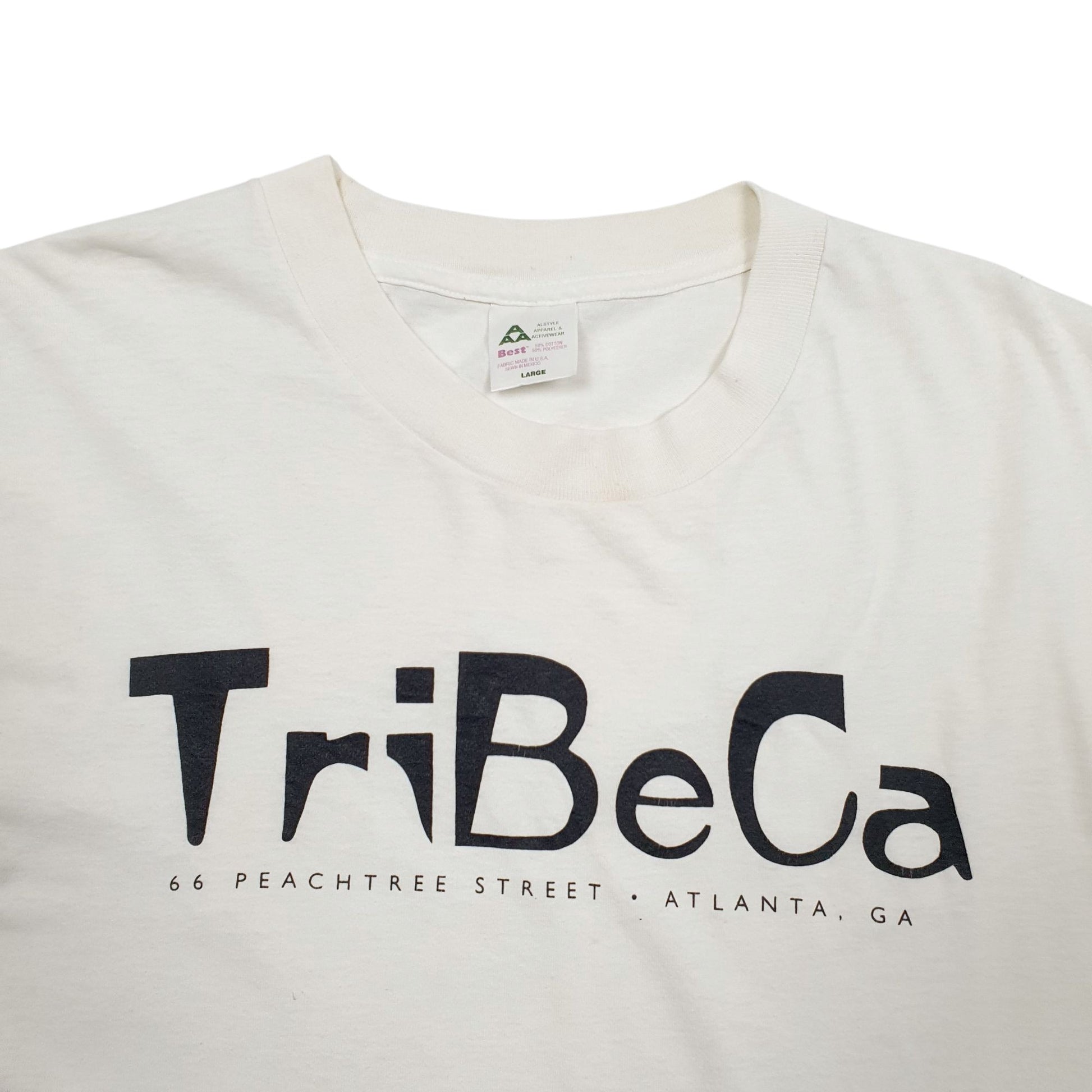 Mens White AAA Single Stitch Vintage 90s Short Sleeve T Shirt