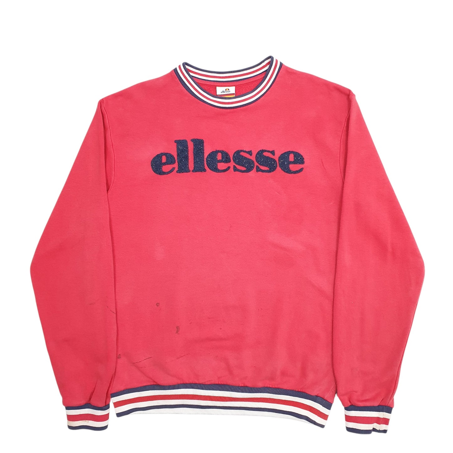 Mens Red Ellesse Spellout Crewneck Jumper