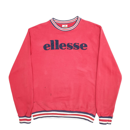 Mens Red Ellesse Spellout Crewneck Jumper