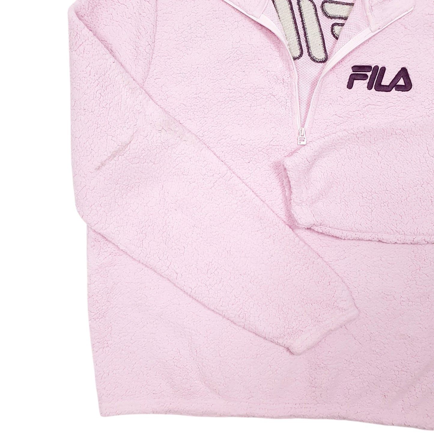 Womens Pink Fila  Quarter Zip Jumper
