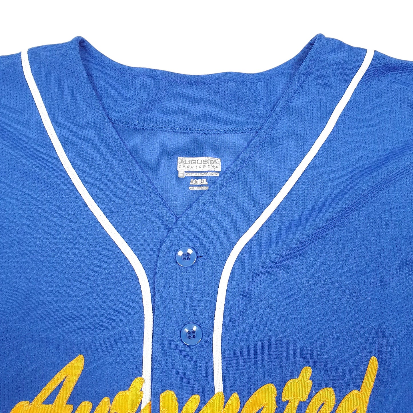 Mens Blue Augusta Sportswear Sleeveless Baseball Jersey Automated Fire Short Sleeve T Shirt