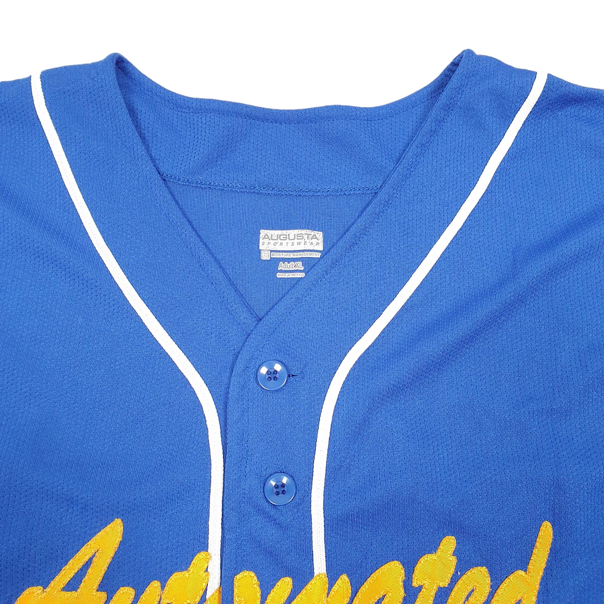 Mens Blue Augusta Sportswear Sleeveless Baseball Jersey Automated Fire Short Sleeve T Shirt