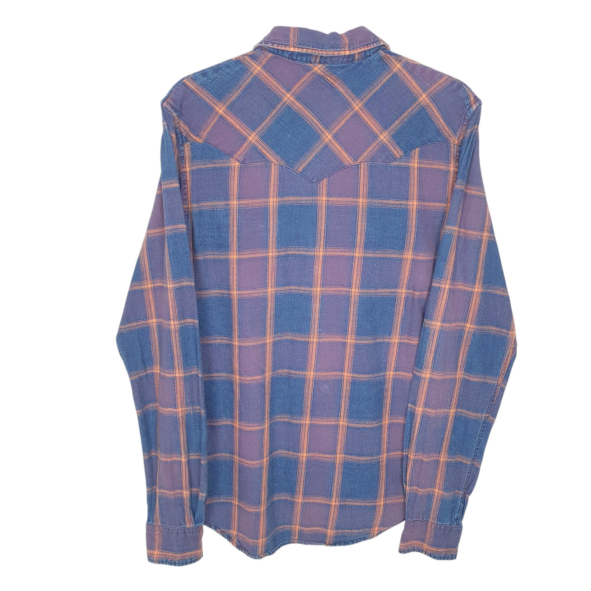 Mens Navy Wrangler Western Pearl Snap Cowboy Long Sleeve Shirt