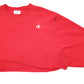 Womens Red Champion Reverse Weave Cropped Cut Off Crewneck Jumper