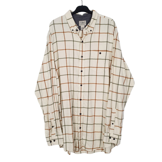 Mens Cream L.L.Bean  Long Sleeve Shirt