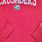 Mens Red Champion Belmont Abbey Crusaders USA Football Spellout Hoodie Jumper