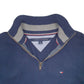 Mens Navy Tommy Hilfiger Knit Quarter Zip Quarter Zip Jumper