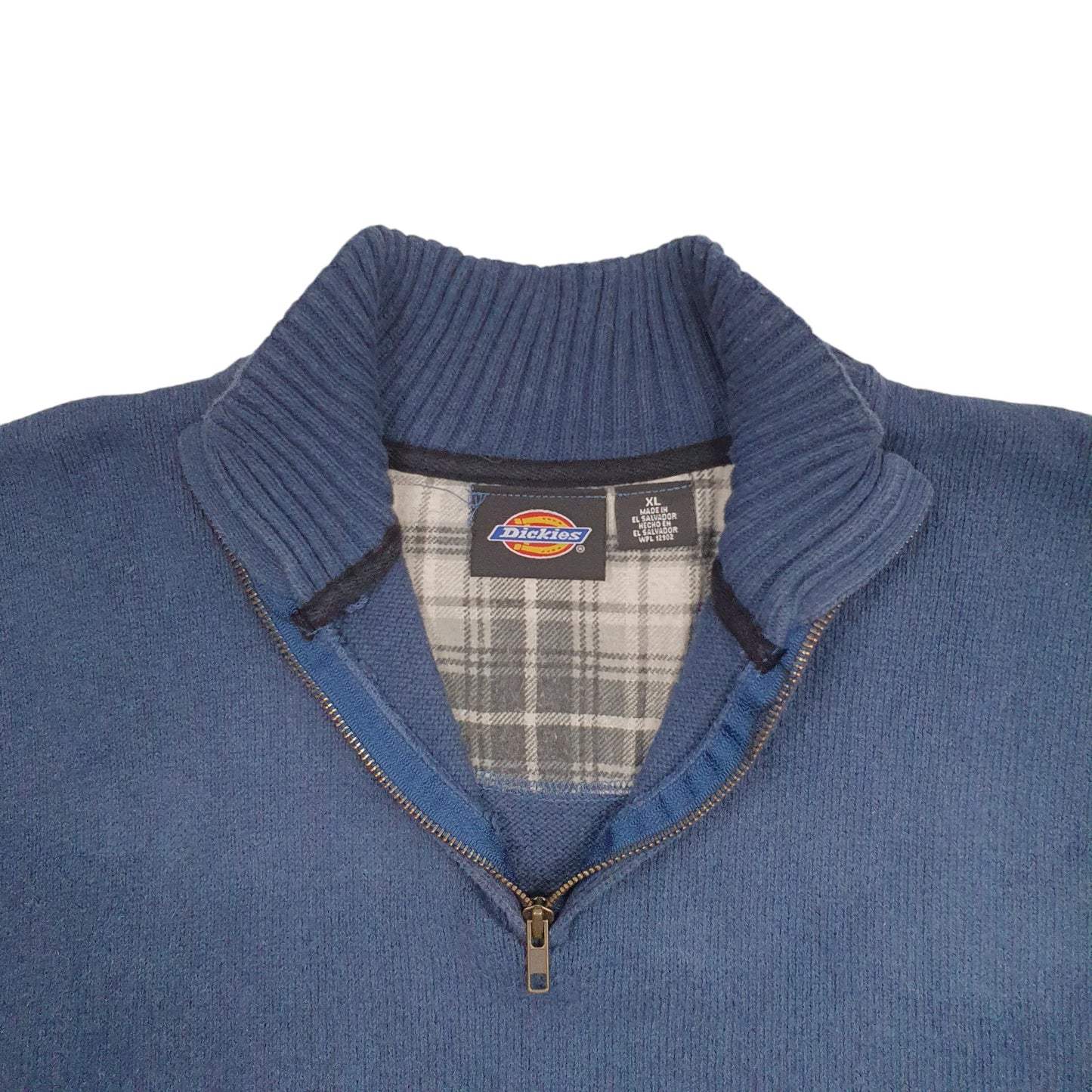 Mens Blue Dickies  Quarter Zip Jumper