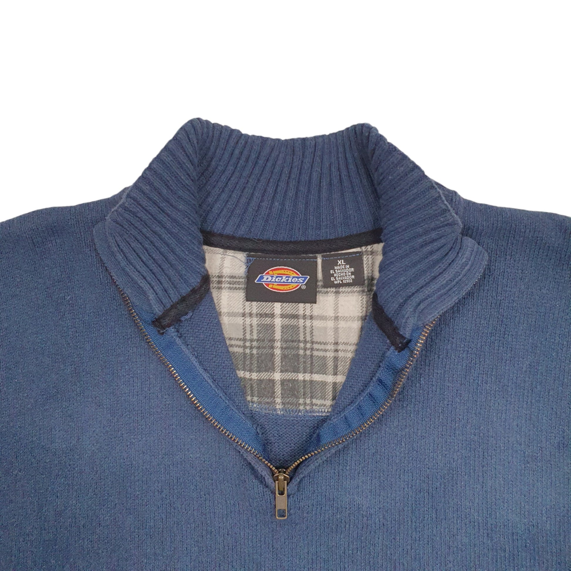 Mens Blue Dickies  Quarter Zip Jumper