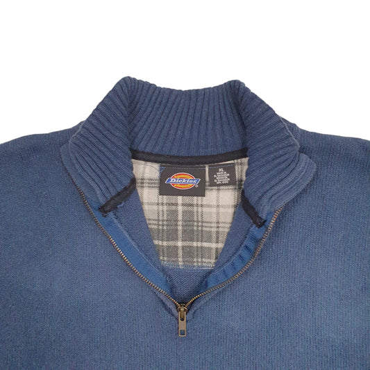 Mens Blue Dickies  Quarter Zip Jumper