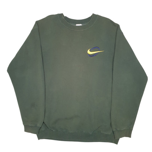 Mens Green Nike Vintage 80s Swoosh Made In Canada Crewneck Jumper