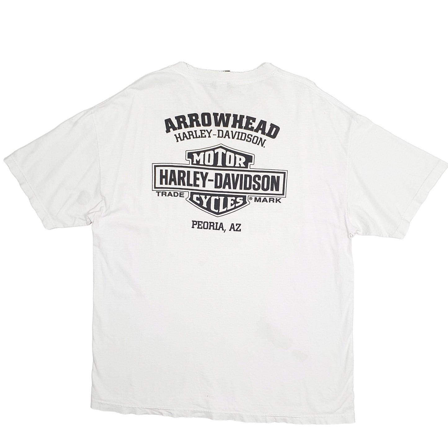 Mens White Harley Davidson Arrowhead Arizona Short Sleeve T Shirt