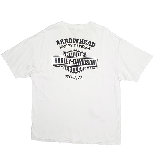 Mens White Harley Davidson Arrowhead Arizona Short Sleeve T Shirt