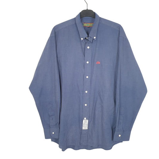 Mens Navy La Martina Saddlery  Long Sleeve Shirt