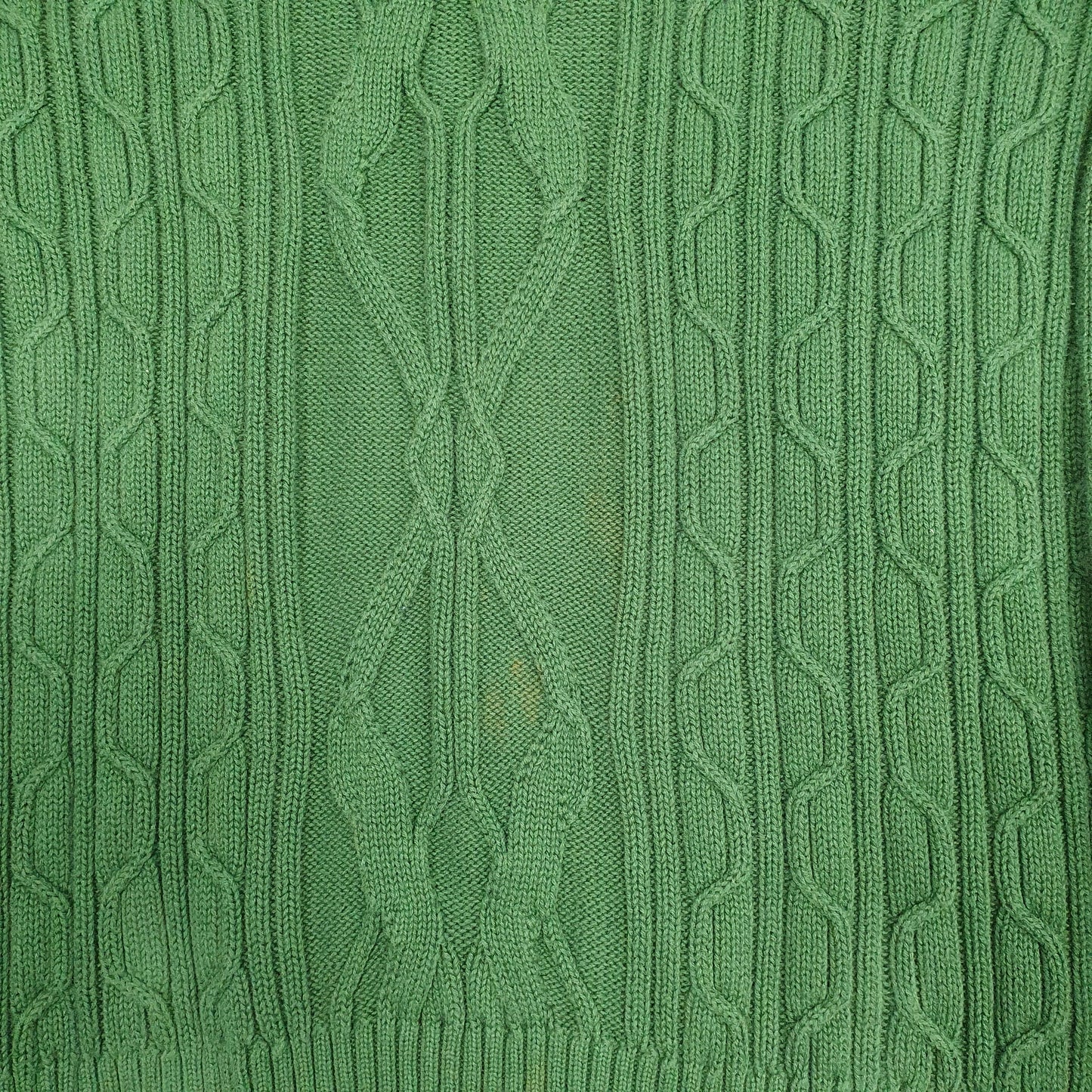 Mens Green Nautica Cable Knit Crewneck Jumper