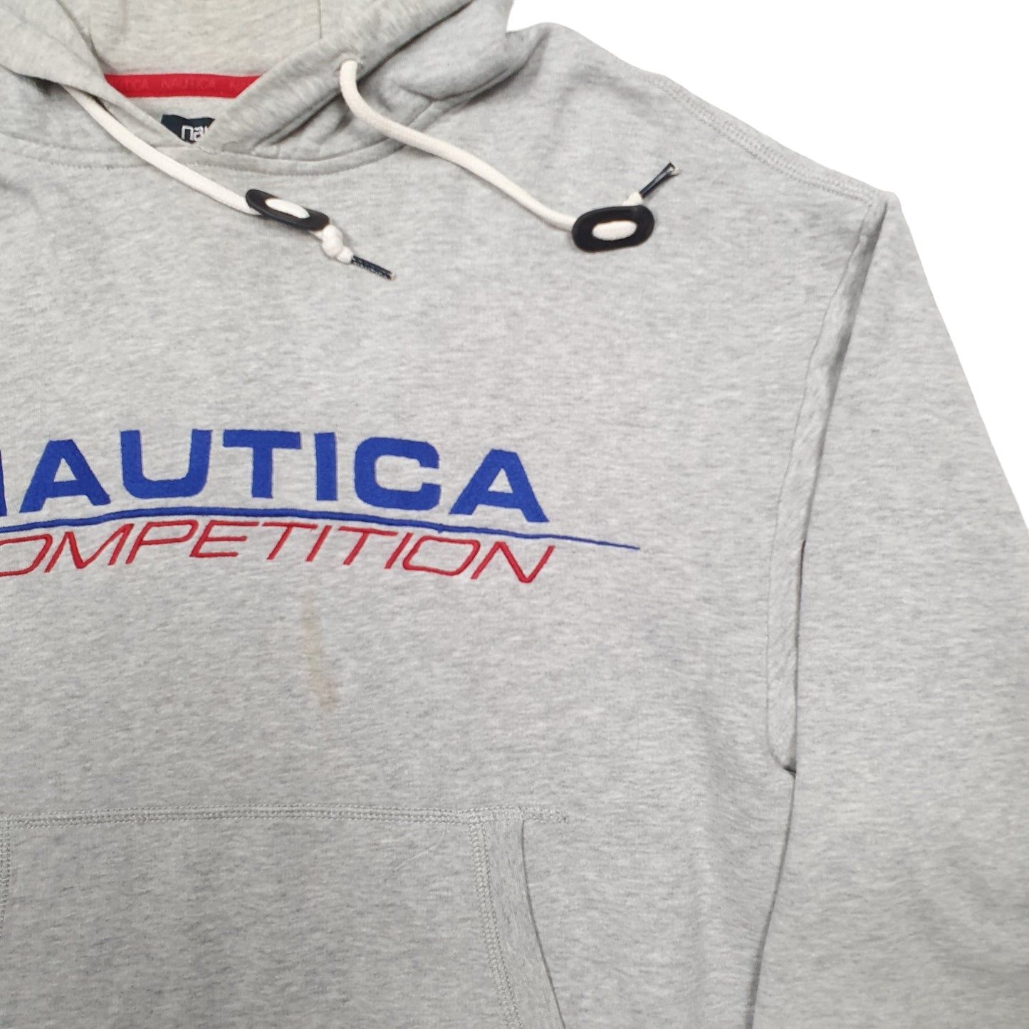 Mens Grey Nautica Spellout Hoodie Jumper