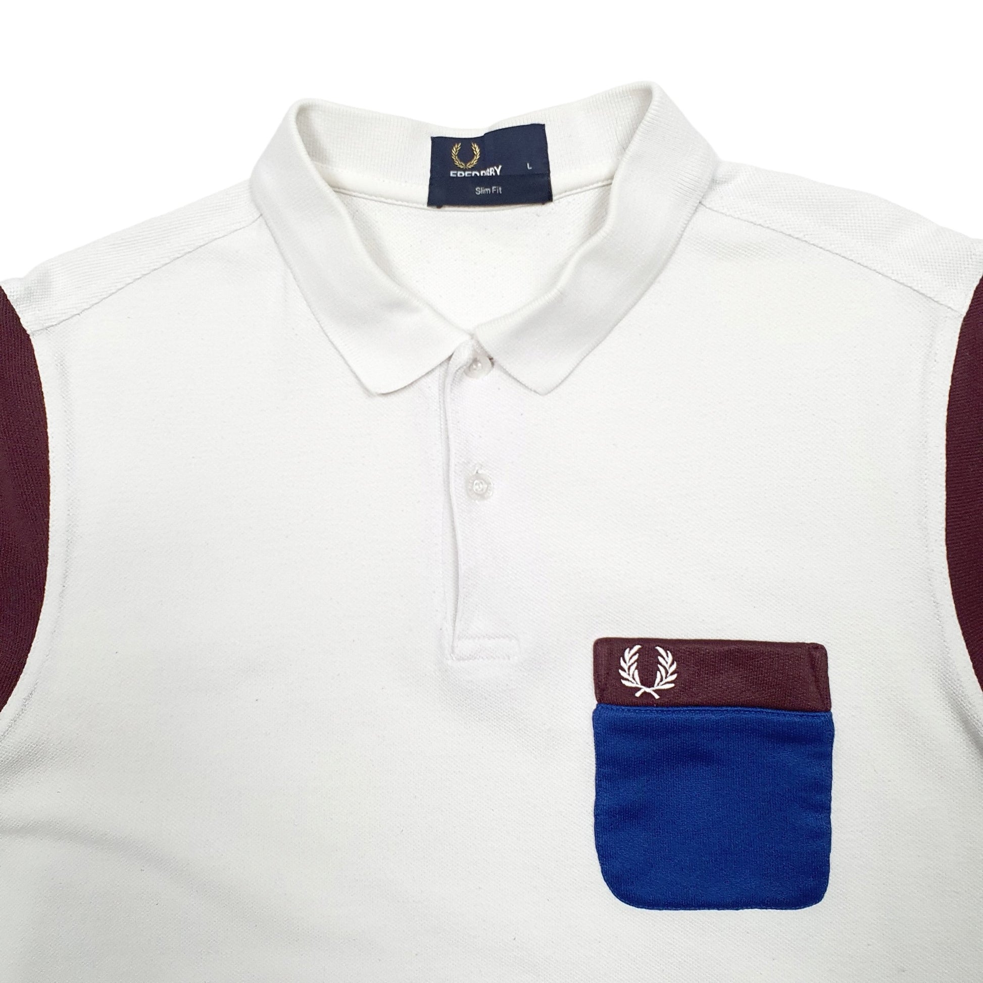 Mens White Fred Perry  Short Sleeve Polo Shirt