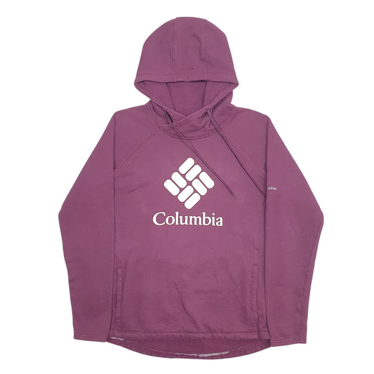 Womens Burgundy Columbia Spellout Hoodie Jumper