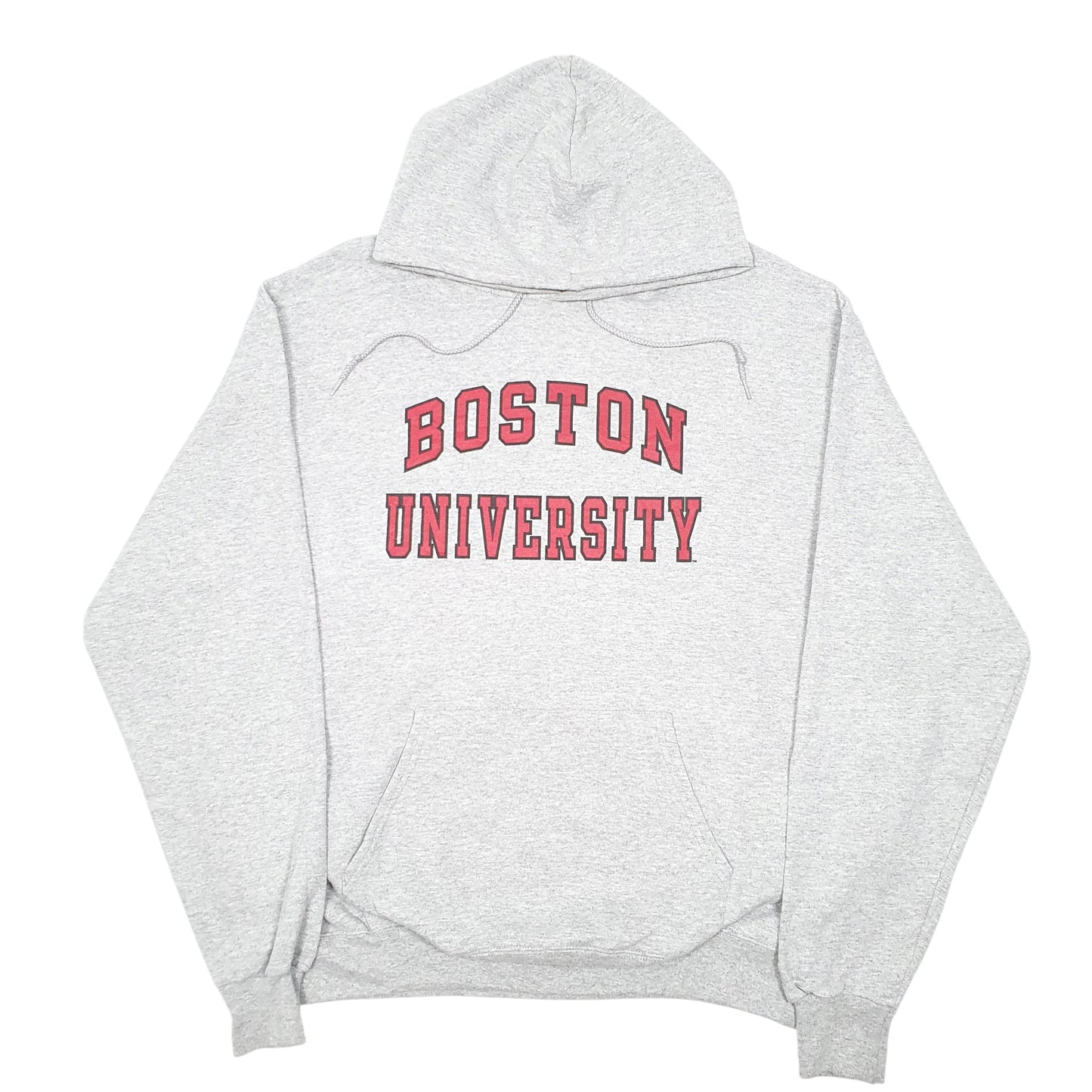 Mens Grey Champion Boston University Spellout Hoodie Jumper
