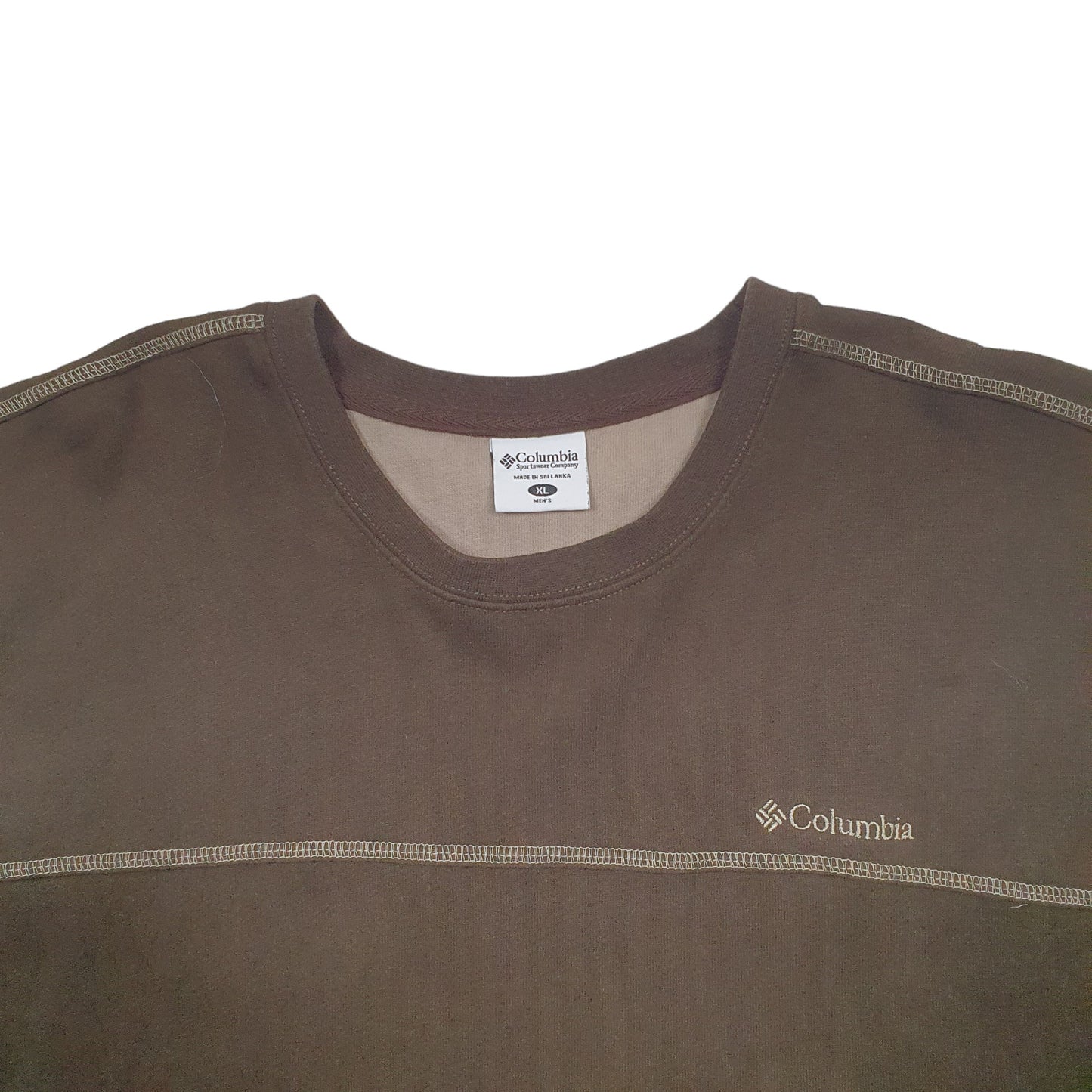 Mens Brown Columbia  Crewneck Jumper