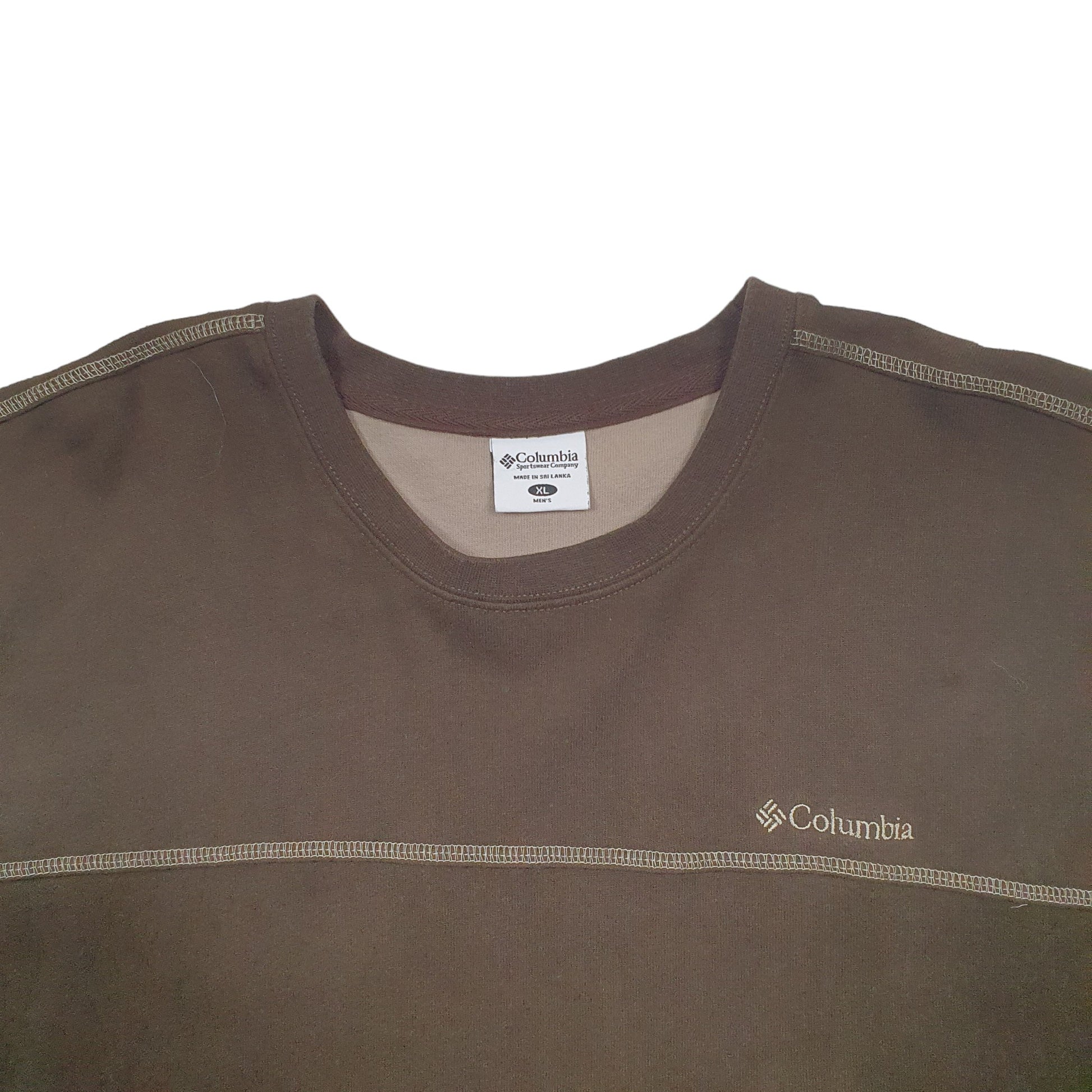 Mens Brown Columbia  Crewneck Jumper