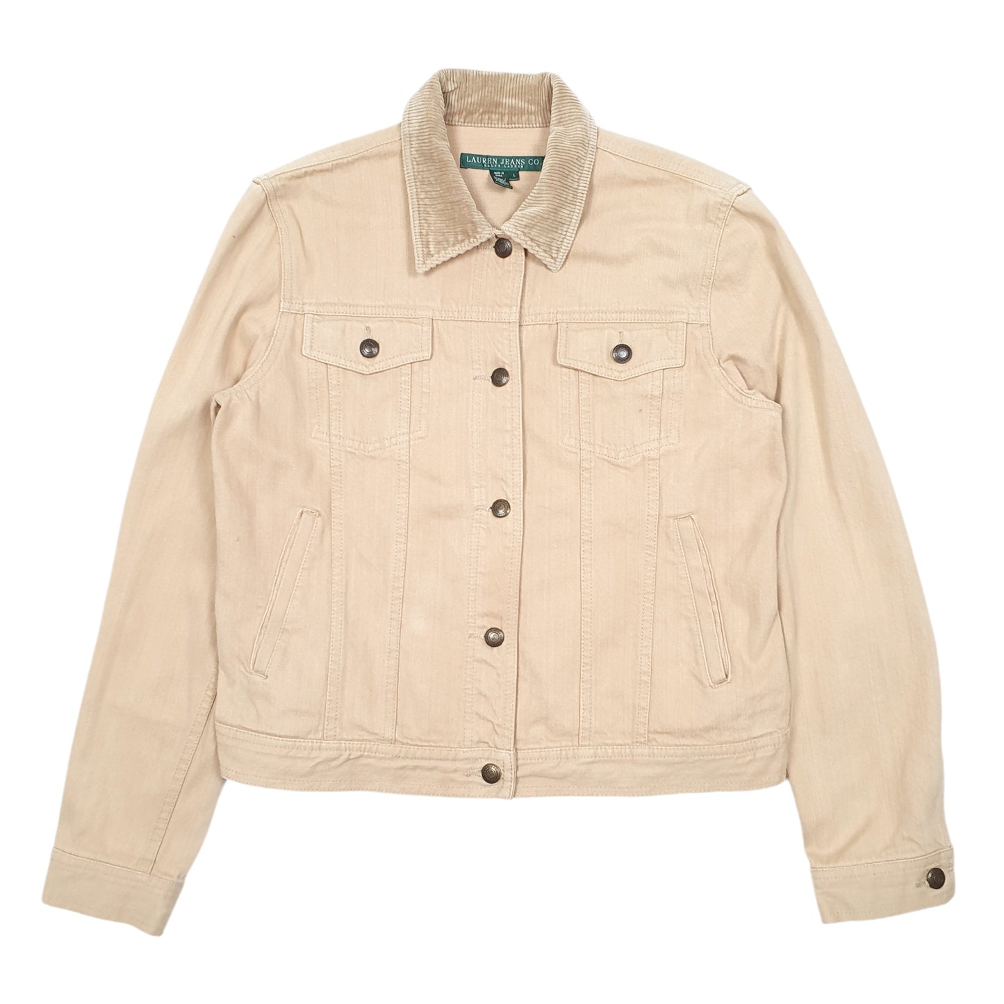 Womens Beige Lauren Ralph Lauren Type 3 Trucker V Neck Coat