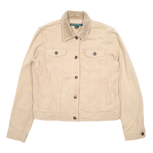 Womens Beige Lauren Ralph Lauren Type 3 Trucker V Neck Coat