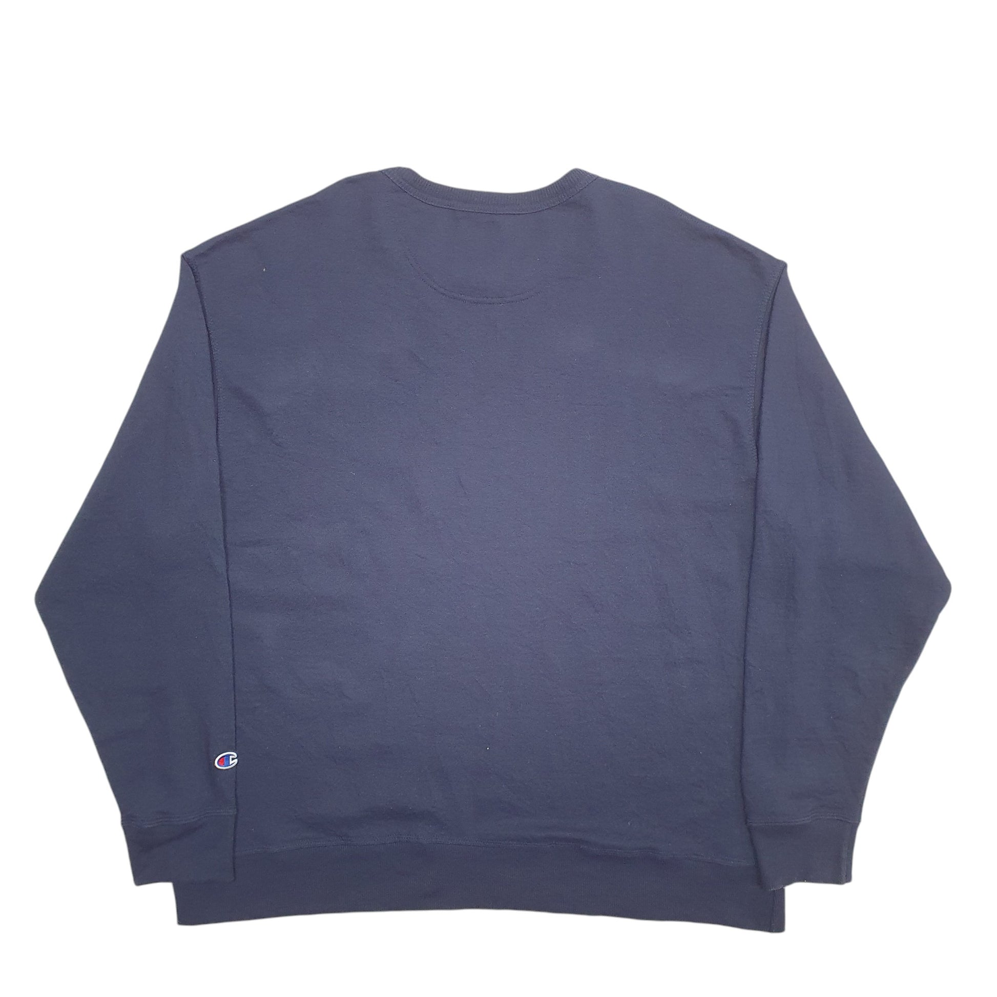 Mens Navy Champion Spellout Crewneck Jumper