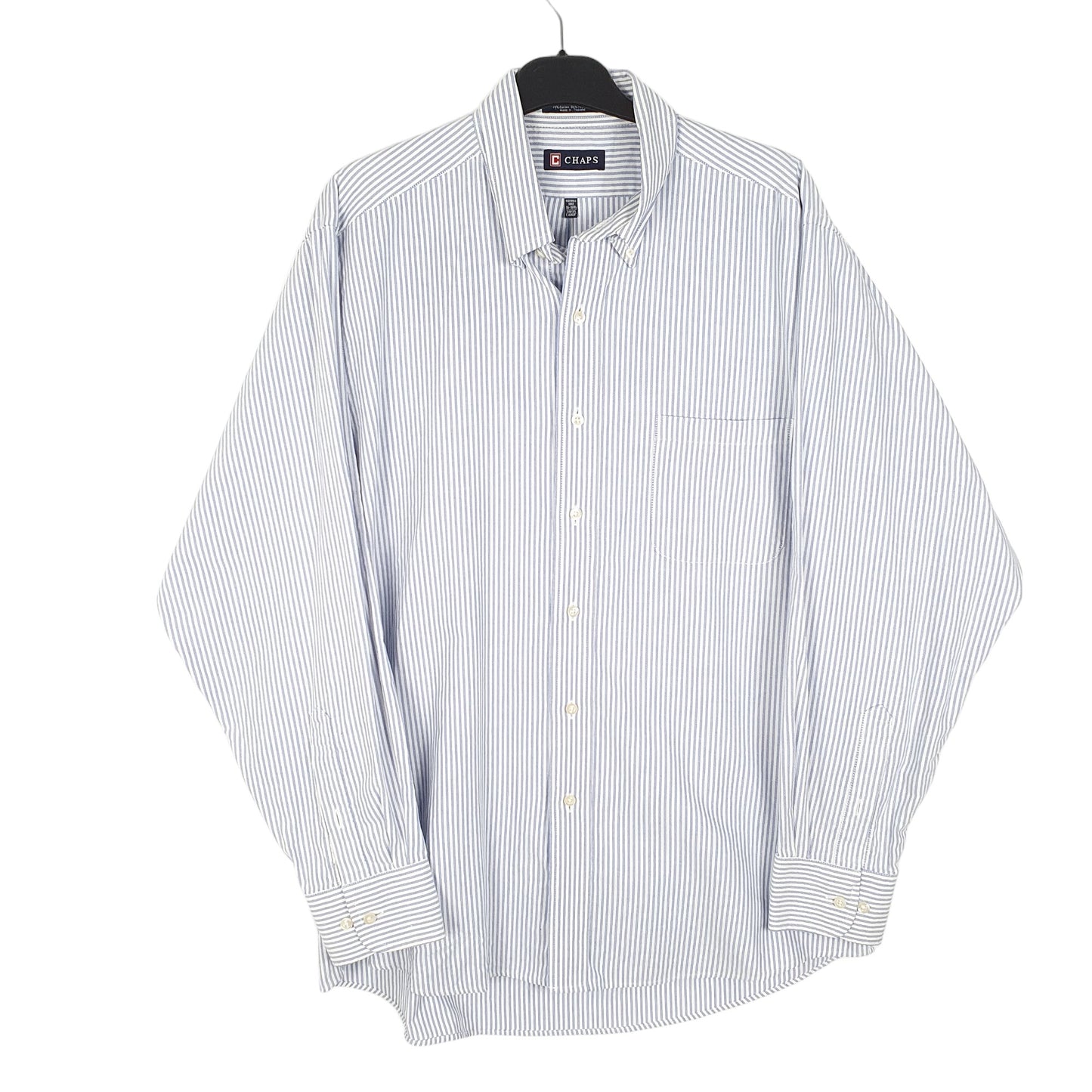 Mens White Chaps Oxford Long Sleeve Shirt