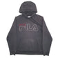 Womens Black Fila Spellout Hoodie Jumper