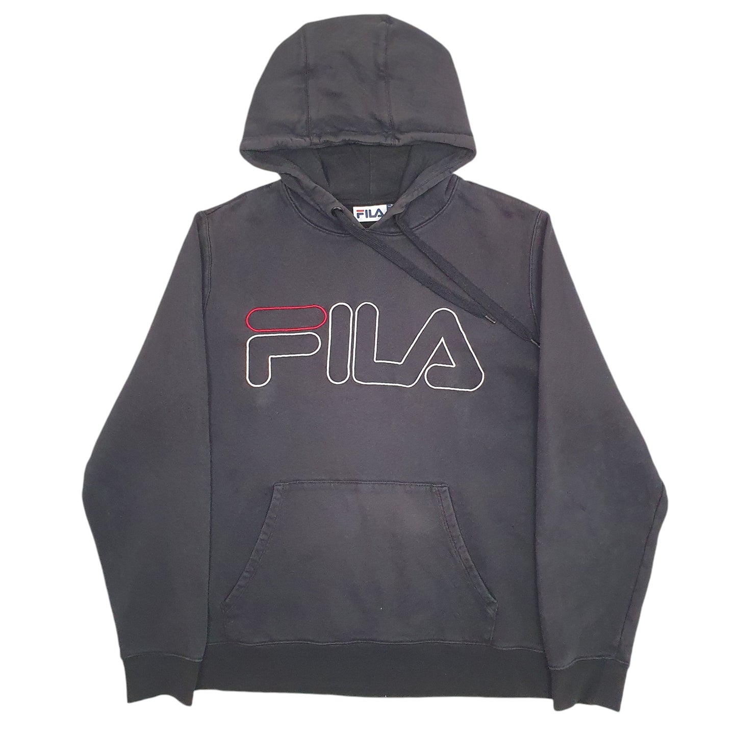 Womens Black Fila Spellout Hoodie Jumper