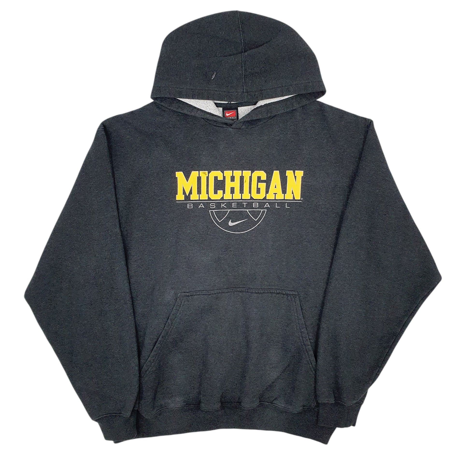 Mens Black Nike Vintage 00s Team Apparel Michigan Basketball Hoodie Jumper