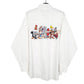 Mens White Looney Tunes Bugs Bunny Porky Pig Taz Silvester Vintage Long Sleeve Shirt