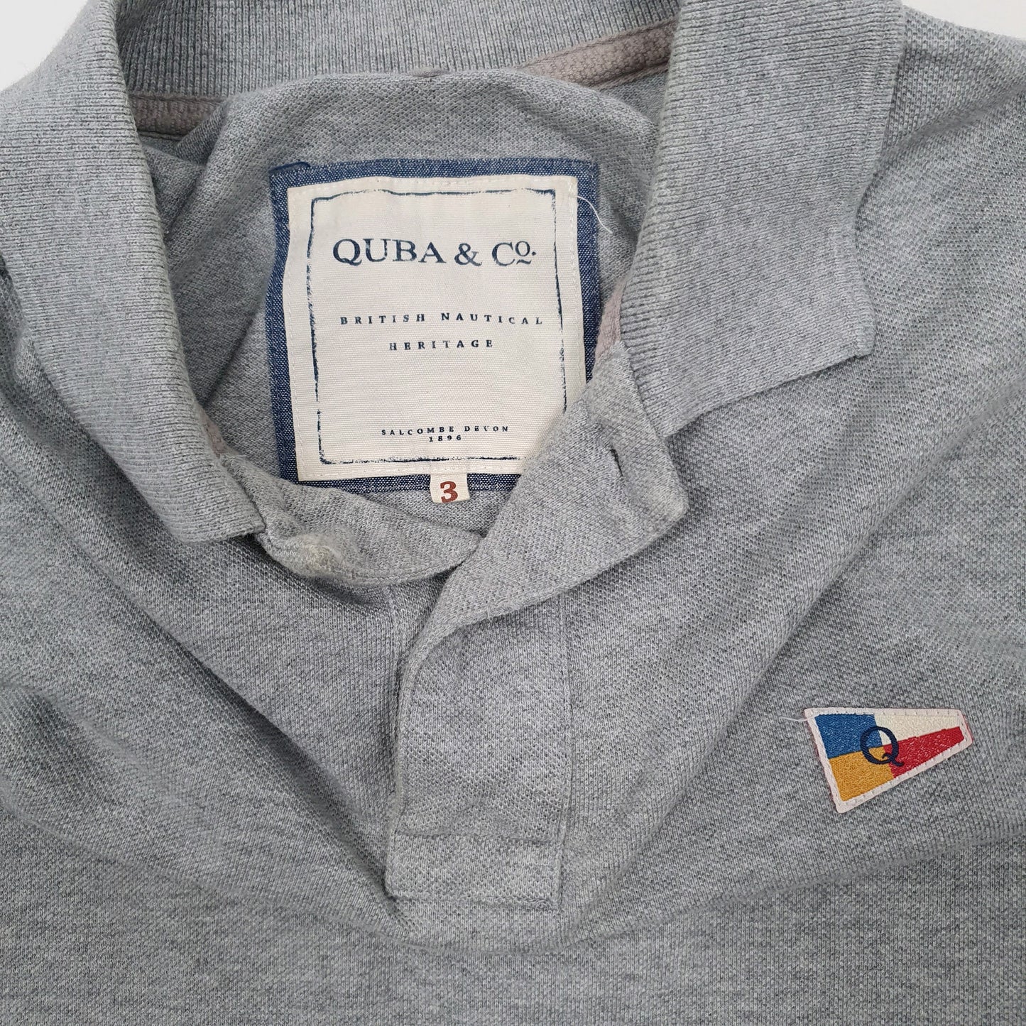 Mens Grey Quba & Co  Short Sleeve Polo Shirt