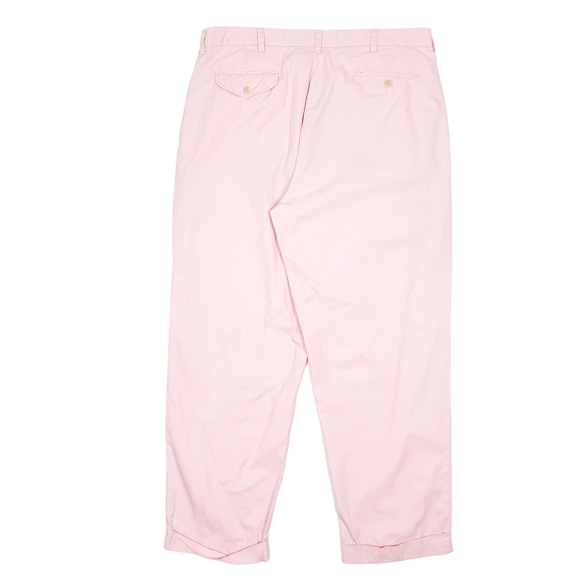 Mens Pink Polo Ralph Lauren Hammond Pant Double Pleated Chino Trousers