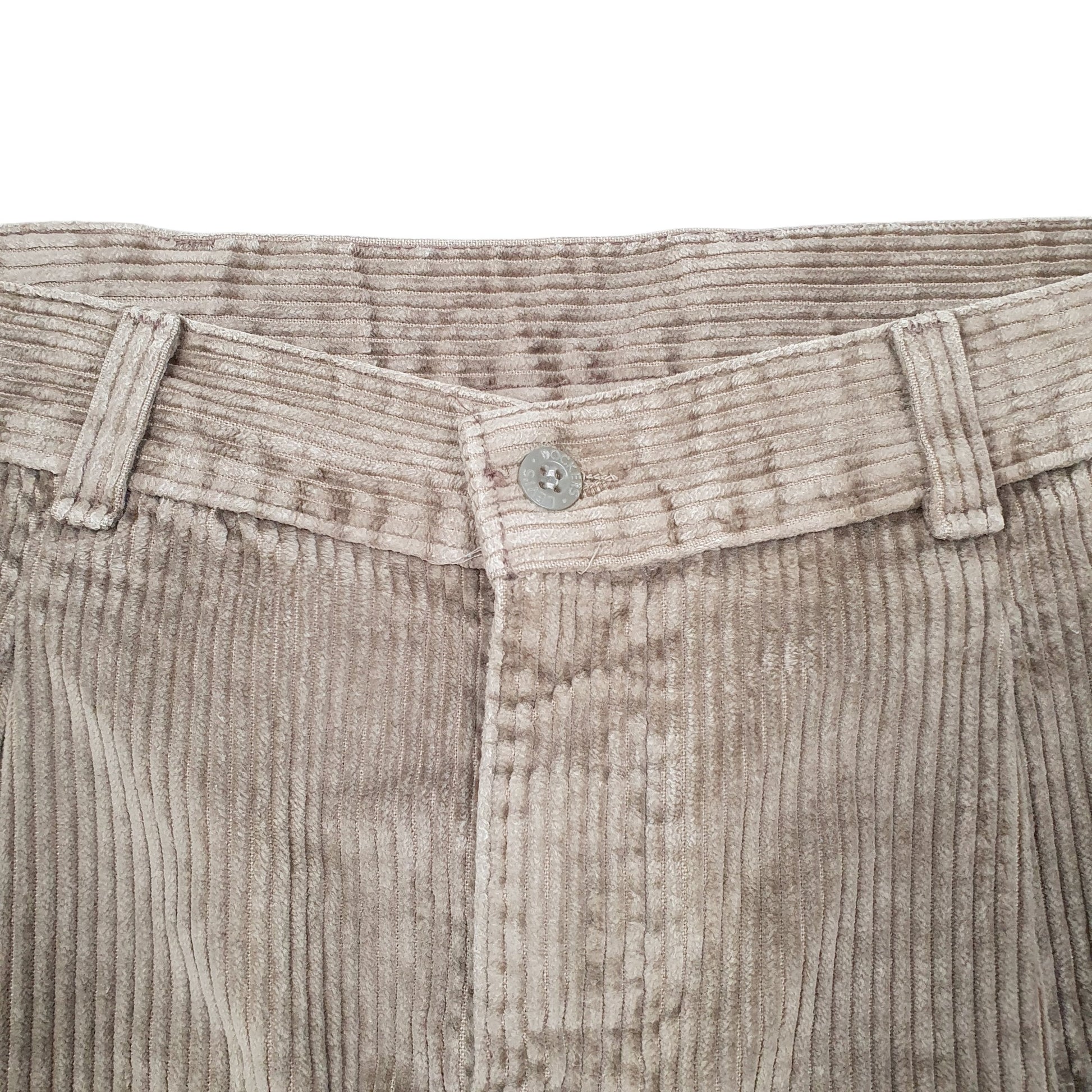 Mens Beige Dockers Vintage Double Pleated Made In USA Corduroy Trousers