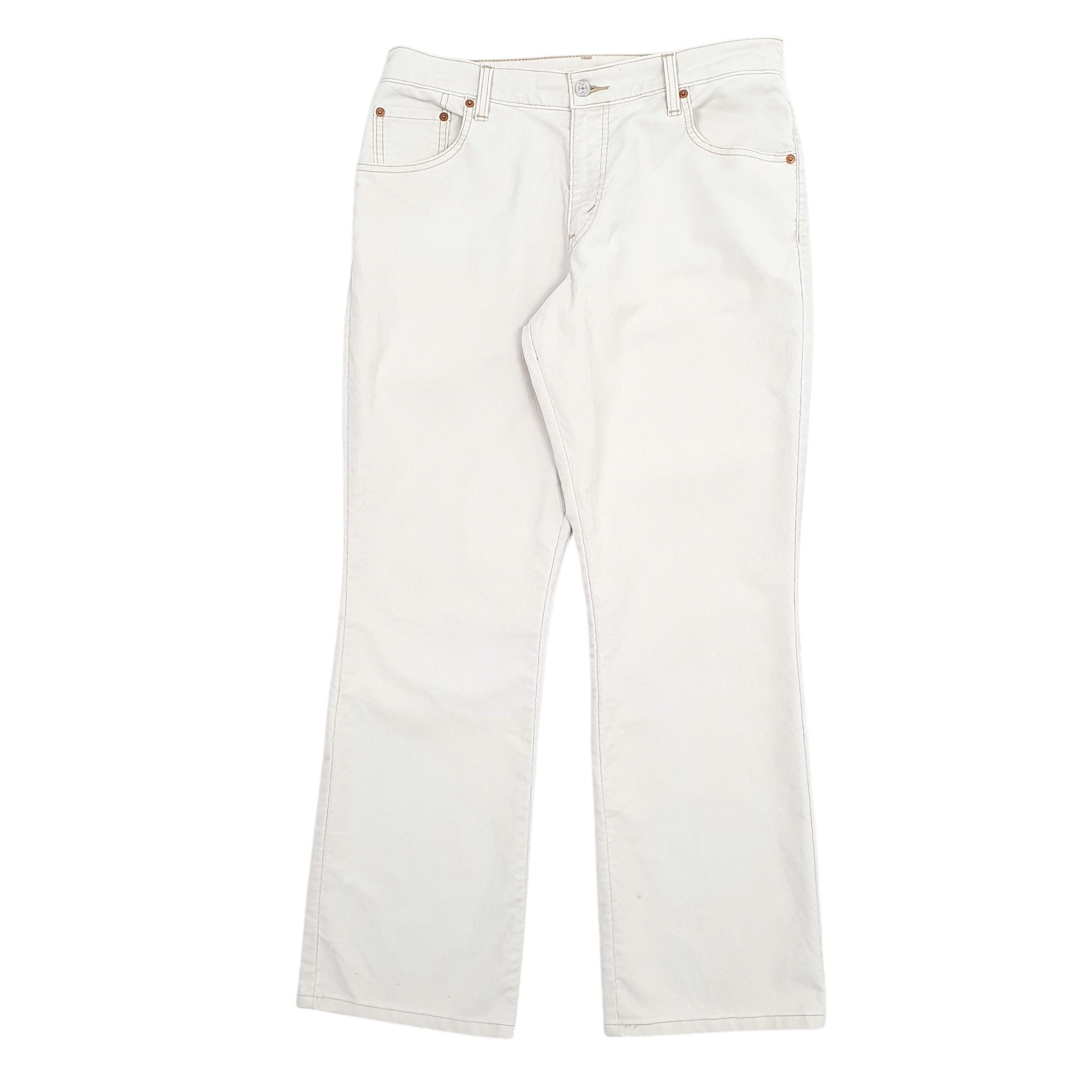 Mens Cream Levis 550 Corduroy Trousers