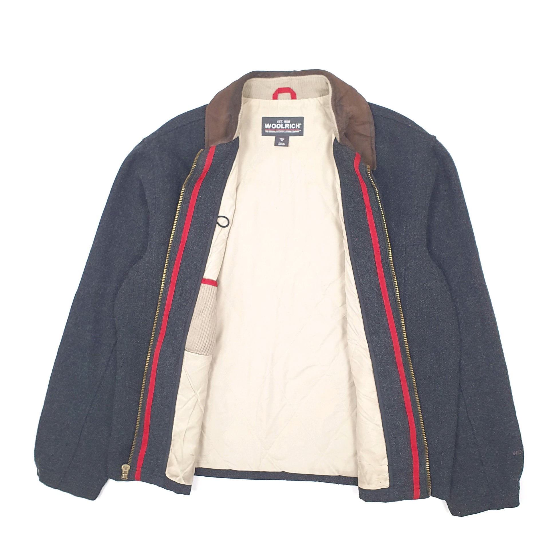 Mens Grey Woolrich Bomber  Coat