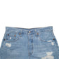 Womens Blue Levis 501 Jorts Distressed Denim Shorts
