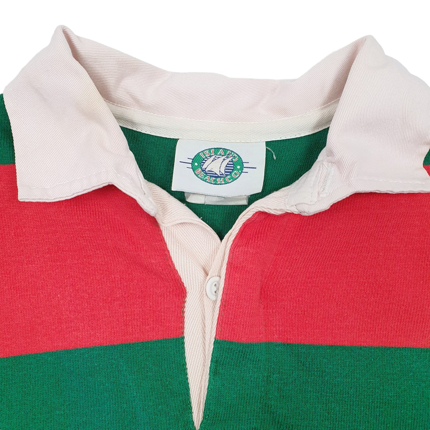 Mens Green Island Beach Co  Long Sleeve Polo Shirt