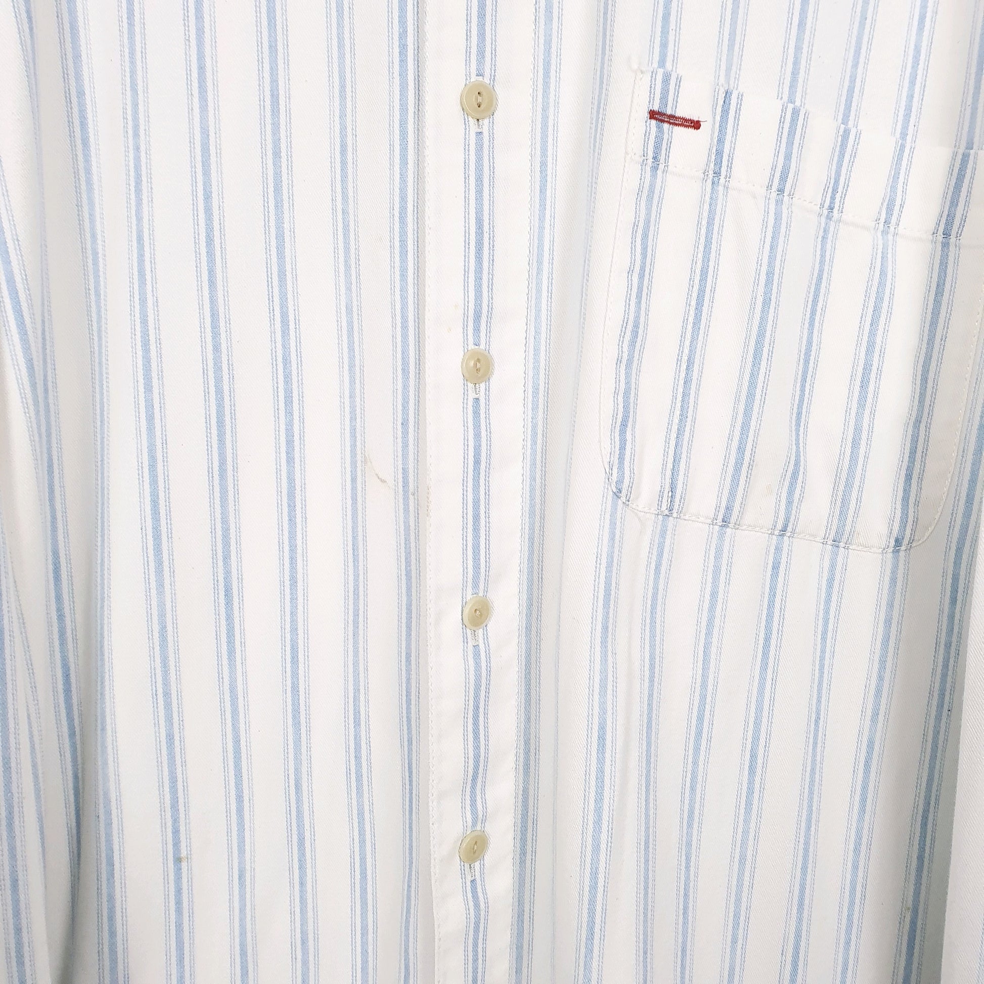 Mens White Nautica Grandad Collar Long Sleeve Shirt
