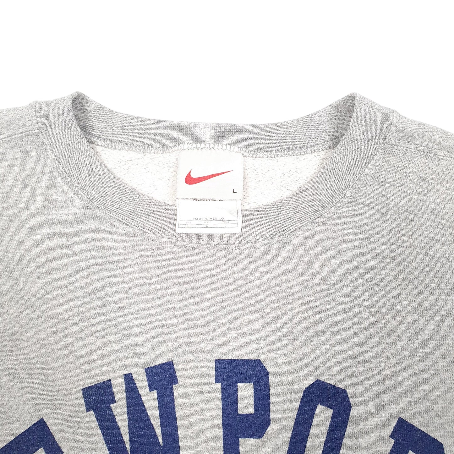 Mens Grey Nike Vintage Newport 90s Spellout Rhode Island Crewneck Jumper